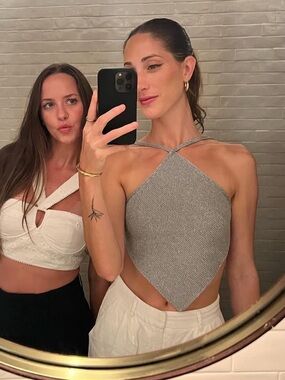 Zara silver metallic halter